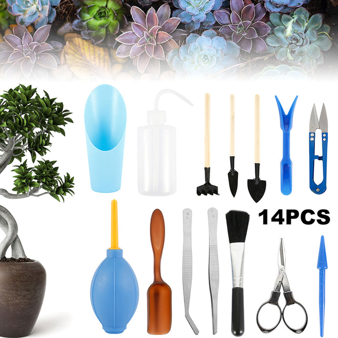 14Piece Succulent Garden Planter Kit - Mini Garden Hand Tools - shopourstock