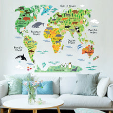 Load image into Gallery viewer, Kids Educational Animal World Map Wall Sticker Decals - shopourstock
