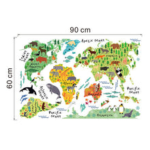 Load image into Gallery viewer, Kids Educational Animal World Map Wall Sticker Decals - shopourstock
