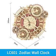 Load image into Gallery viewer, Robotime 3d Wooden Puzzle Zodiac Wall Clock/Time Engine Calendar - shopourstock
