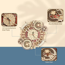 Load image into Gallery viewer, Robotime 3d Wooden Puzzle Zodiac Wall Clock/Time Engine Calendar - shopourstock
