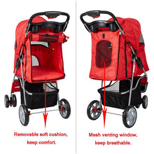 Load image into Gallery viewer, 3-Wheels Elite Jogger Pet Stroller Kitten/Puppy Easy Walk Folding Travel Carrier - shopourstock
