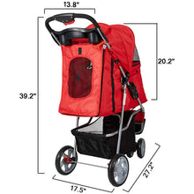 Load image into Gallery viewer, 3-Wheels Elite Jogger Pet Stroller Kitten/Puppy Easy Walk Folding Travel Carrier - shopourstock
