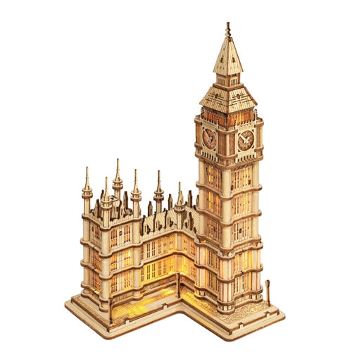 Robotime Rolife DIY 3D Wooden Puzzle Tower Bridge/Big Ben/Eiffel Tower - shopourstock