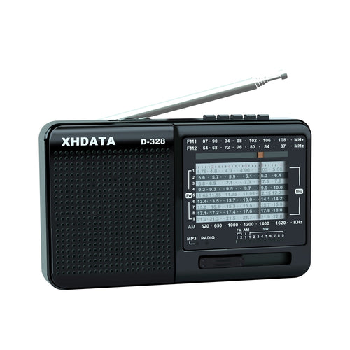 XHDATA D-328 FM/AM Portable Shortwave Radio Band MP3 Player With TF Card Jack 4Ω/3W - shopourstock