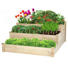 Load image into Gallery viewer, 3 Tier Raised Wooden Garden Bed Outdoor Planter Box - shopourstock
