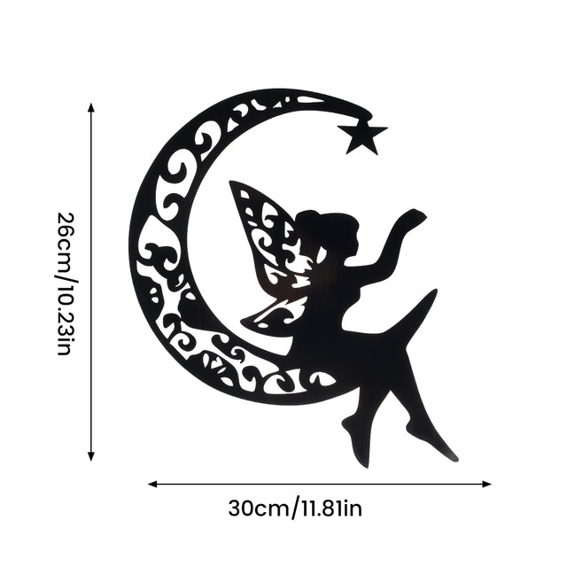 Romantic Iron Plating Fairy Silhouette Wall Art Decor - shopourstock