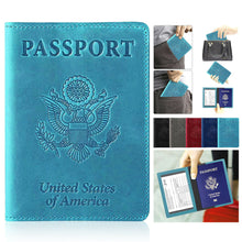 Load image into Gallery viewer, RFID Blocking Slim Leather Travel Passport Holder/Wallet - shopourstock
