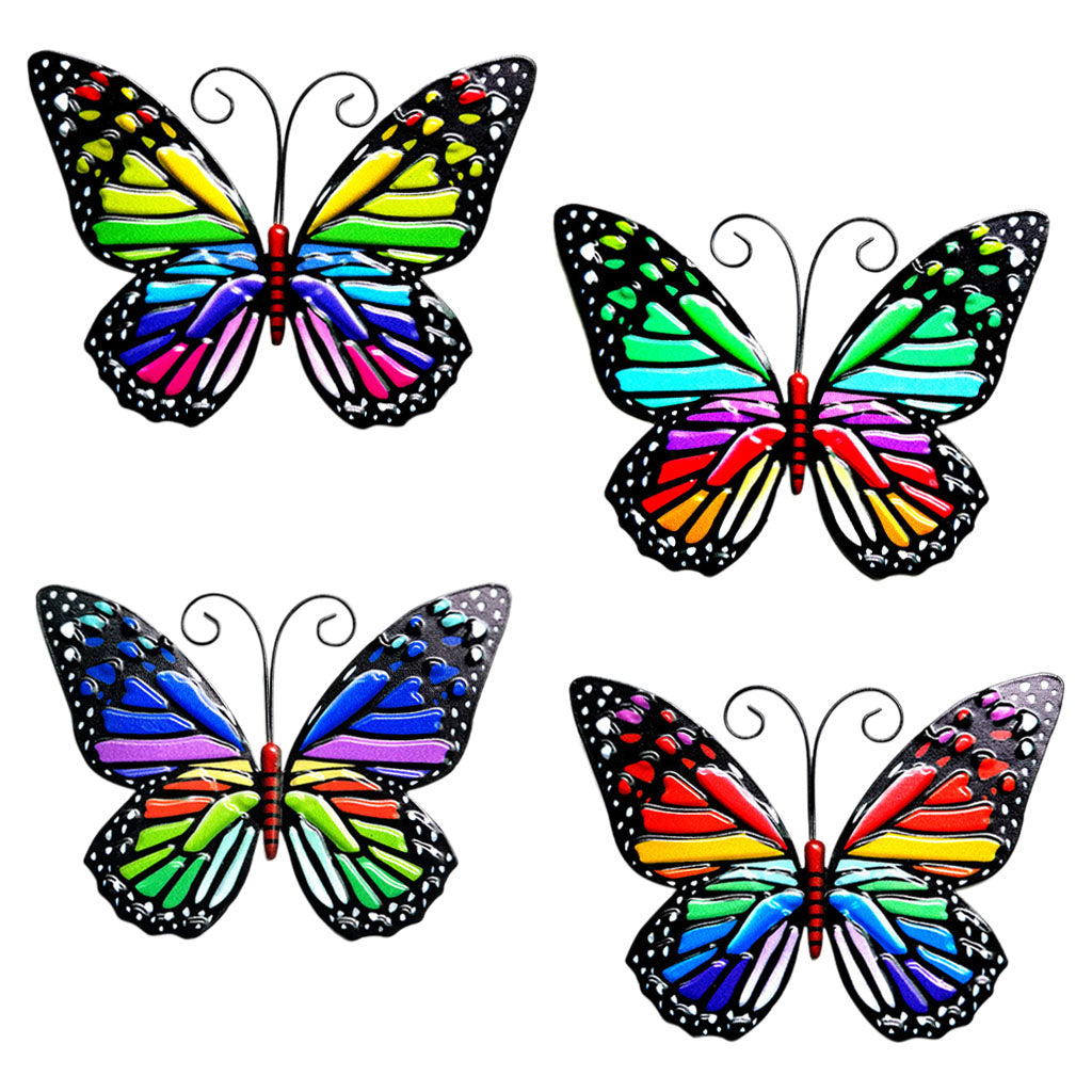 4Pack Metal Butterfly Outdoor Garden/Indoor Wall Decor - shopourstock